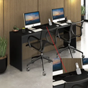 Ver imagem 3 de Mesas de Escritório Plataforma 2 Lugares Modelo Side To Side - 1,80 X 0,45 com Caixa Tomada - Preto