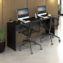 Ver imagem 2 de Mesas de Escritório Plataforma 2 Lugares Modelo Side To Side - 1,80 X 0,45 com Caixa Tomada - Preto