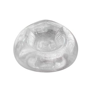 Poltrona Inflável Lazy Lounge Glitter com Puff Vg Plus Prata