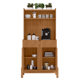 Aparador Buffet Balcão Cozinha Cantinho do Café para Sala de Estar e Jantar com 2 Portas e 2 Gavetas - 4