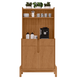 Aparador Buffet Balcão Cozinha Cantinho do Café para Sala de Estar e Jantar com 2 Portas e 2 Gavetas - 3