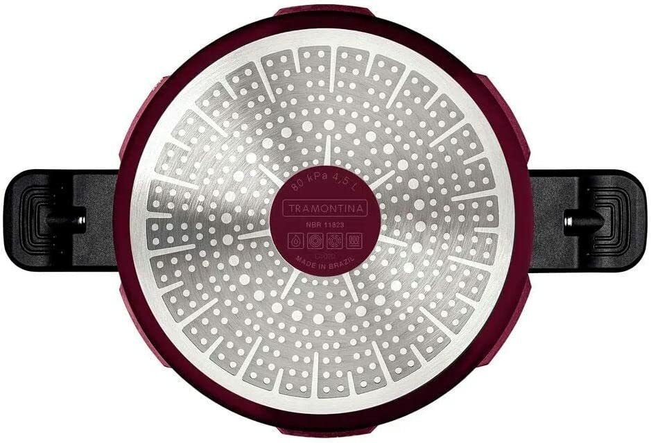 Panela de Pressão Torino Alumínio Revestimento Cerâmico Vermelho Framboesa 20 cm 4,5 L - Tramontina - 3
