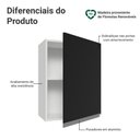 Ver imagem 2 de Armário Aéreo 50cm 1 Porta Branco/Preto Glamy Madesa Branco/Preto