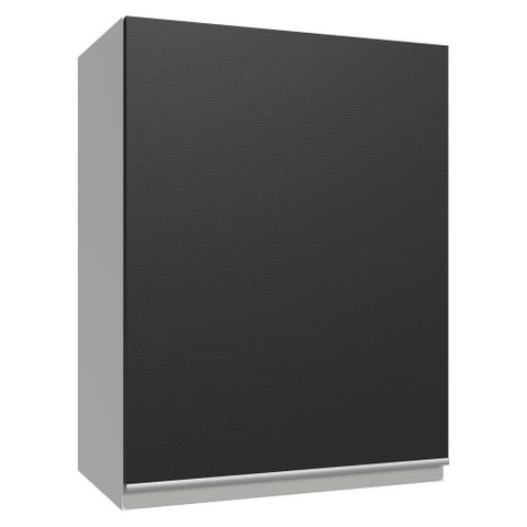 Armário Aéreo 50cm 1 Porta Branco/Preto Glamy Madesa Branco/Preto