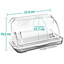 Ver imagem 3 de Suporte Porta Pão com Tampa Fixa Transparente e Porta Faca Premium Uz Preto