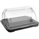 Ver imagem 1 de Suporte Porta Pão com Tampa Fixa Transparente e Porta Faca Premium Uz Preto