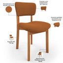 Ver imagem 4 de Kit 03 Cadeiras para Sala de Jantar Cozinha Living Estofada Dara L02 Bouclê Terracota - Lyam Decor