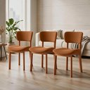 Ver imagem 2 de Kit 03 Cadeiras para Sala de Jantar Cozinha Living Estofada Dara L02 Bouclê Terracota - Lyam Decor