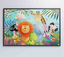 Ver imagem 6 de Quadro Infantil Animais - 90x60 Cm - Adesivo Fotográfico