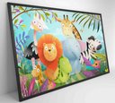 Ver imagem 3 de Quadro Infantil Animais - 90x60 Cm - Adesivo Fotográfico