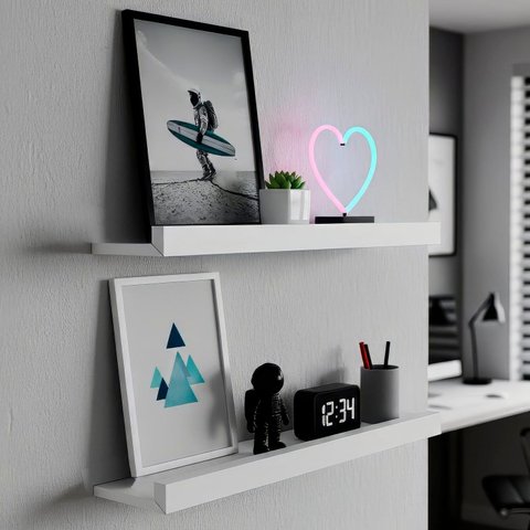 Kit 2 Prateleiras para Quarto 60cm x 12cm Quadro