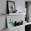 Ver imagem 1 de Kit 2 Prateleiras para Quarto 60cm x 12cm Quadro