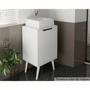 Ver imagem 1 de Bancada de Banheiro C/ Pés Bn3641 S/ Cuba C/ 1 Porta 45cm Branco - Tecno Mobili