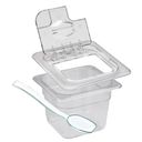 Ver imagem 1 de CONJ 12 CUBAS Gastronômicas Em POLICARBONATO GN 1/6X100 mm 1,5 Litros + 12 TAMPAS 1/6 Em POLI COM FL