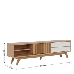 Rack Bancada Veneza Freijó/off White Matte para Tv até 75” - Colibri - 6