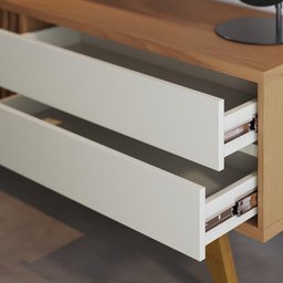 Rack Bancada Veneza Freijó/off White Matte para Tv até 75” - Colibri - 3