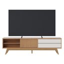 Ver imagem 1 de Rack Bancada Veneza Freijó/off White Matte para Tv até 75” - Colibri