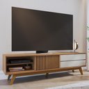 Ver imagem 2 de Rack Bancada Veneza Freijó/off White Matte para Tv até 75” - Colibri