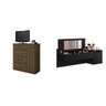 Conjunto quarto de Solteiro Cômoda 4 Gavetas 1 Porta Penteadeira Suspensa c/ Espelho EspressoMóveis - 1