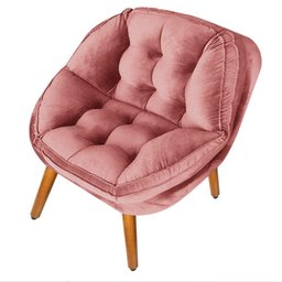 Poltrona Decorativa Verona Veludo Pé Palito Rose Gold - 1