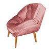 Poltrona Decorativa Verona Veludo Pé Palito Rose Gold - 2