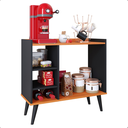 Ver imagem 2 de Aparador Buffet Prateleiras Cantinho do Café Cozinha Nicho Decoração Maria - Preto / Cinamomo