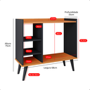 Ver imagem 5 de Aparador Buffet Prateleiras Cantinho do Café Cozinha Nicho Decoração Maria - Preto / Cinamomo