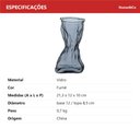 Ver imagem 7 de Vaso Decorativo de Vidro Fumê 21x9x13cm Enfeite Sala Mesa Estante Aparador