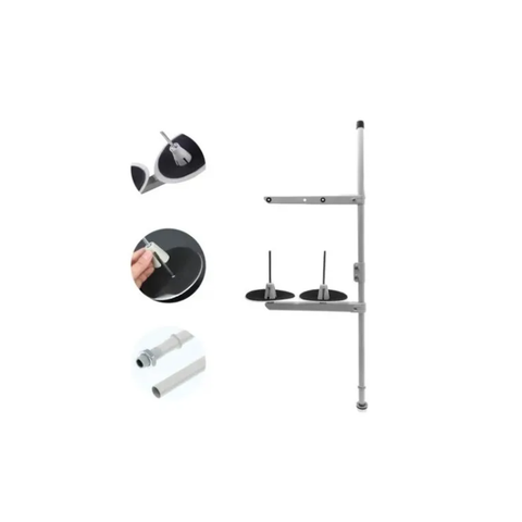 Porta Fio Reforçado Cinza Com 2 Cones  Para Reta Industrial