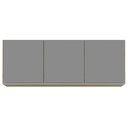 Ver imagem 5 de Armário Aéreo 150cm 3 Portas Argélia Castanho/Cinza - Lumil