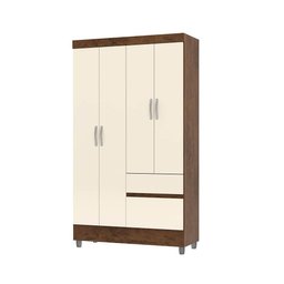 Guarda Roupa Pequeno Ideal 4 Portas e 2 Gavetas para Quarto de Hospedes - 3