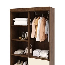 Guarda Roupa Pequeno Ideal 4 Portas e 2 Gavetas para Quarto de Hospedes - 7