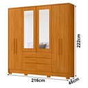 Ver imagem 2 de Guarda Roupa Casal San Francisco 6 Portas de Bater com Espelho 6 Gavetas MDP Cinamomo Moval Móveis