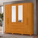 Ver imagem 5 de Guarda Roupa Casal San Francisco 6 Portas de Bater com Espelho 6 Gavetas MDP Cinamomo Moval Móveis
