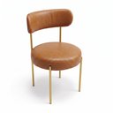 Ver imagem 3 de Cadeira Sala Jantar Margara Kit 4 Base Aço Dourado PU D03 - D'Rossi