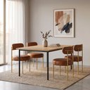 Ver imagem 1 de Cadeira Sala Jantar Margara Kit 4 Base Aço Dourado PU D03 - D'Rossi