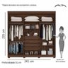 Conjunto Quarto de Casal Guarda-Roupa 6 Portas Belém e Penteadeira Camarim Beauty Espresso Móveis - 12