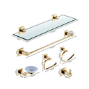 Ver imagem 7 de Kit Acessórios de Banheiro Lavabo 6 Peças Dourado Luxo Ikab02