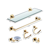 Kit Acessórios de Banheiro Lavabo 6 Peças Dourado Luxo Ikab02 - 7
