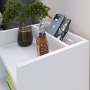 Ver imagem 3 de Mesinha de Cabeceira Max Quarto com Nichos sem Gaveta Branco