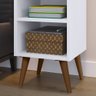 Mesinha de Cabeceira Max Quarto com Nichos sem Gaveta Branco - 4