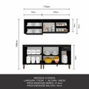 Ver imagem 3 de Armário de Cozinha Tieli 4 Peças com Vidro Preto - Móveis Arapongas Preto Fosco