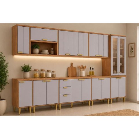 Cozinha Completa 9 Peças Elena CZ547 Cinamomo/Off White MGM