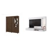 Conjunto Quarto Solteiro Guarda-Roupa Camarim e Painel TV 43 Polegadas Single Espresso Móveis - 1