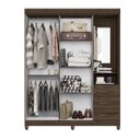 Ver imagem 4 de Conjunto Quarto Solteiro Guarda-Roupa Camarim e Painel TV 43 Polegadas Single Espresso Móveis