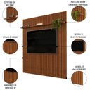 Ver imagem 3 de Painel para Tv 75 Polegadas Ripado 223x240cm Pratisk D04 Freijó - Mpozenato