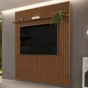 Ver imagem 2 de Painel para Tv 75 Polegadas Ripado 223x240cm Pratisk D04 Freijó - Mpozenato