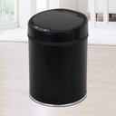Ver imagem 1 de Lixeira Automática Preta 12 Litros Sensor Inteligente Inox Cozinha Banheiro Cesto de Lixo Black