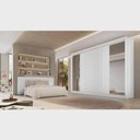 Ver imagem 1 de Guarda Roupa Casal com Espelho 3 Portas 6 Gavetas - Vitoria-offwhite - Móveis Europa