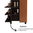 Ver imagem 5 de Móvel para Pia de Coluna com Rodízios Classic - Preto/Ripado